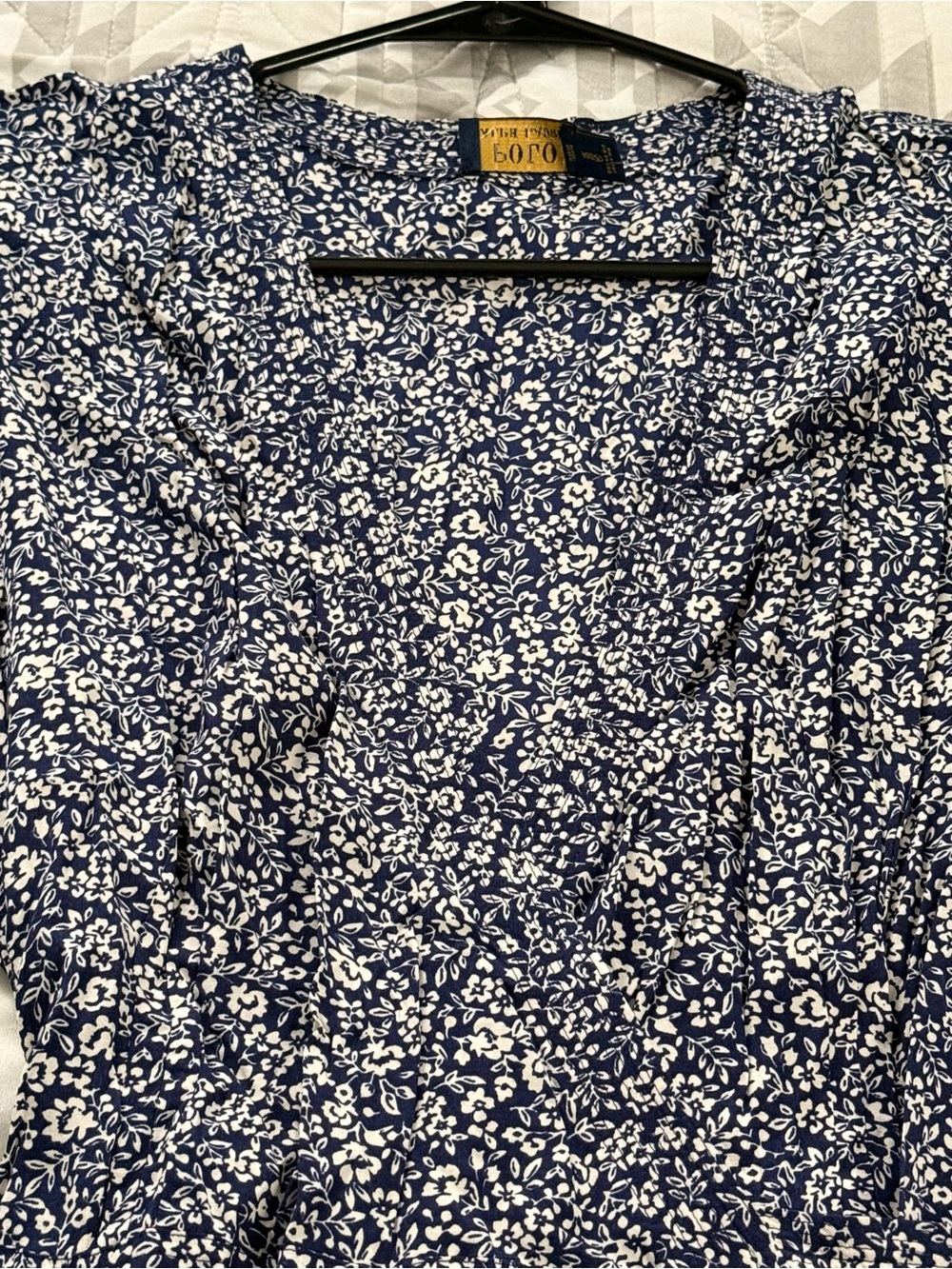 Ralph Lauren Navy and White Floral Midi Dress - Picture 3 of 5